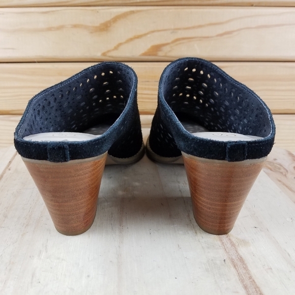 Seychelles Perforated Suede/Leather Pointed Toe Mules Pumps Heels Women's 9 US - Picture 5 of 12